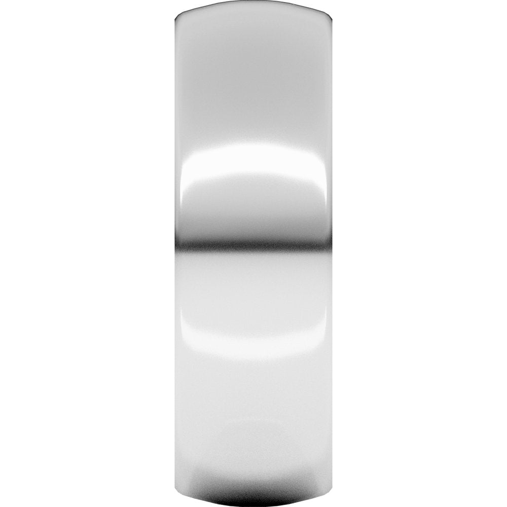 14K White Gold 7 mm Heavyweight Comfort-Fit Half Round Band Size 6