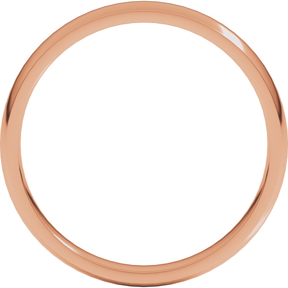 18K Rose Gold 3 mm Lightweight Comfort-Fit Half Round Band Size 9