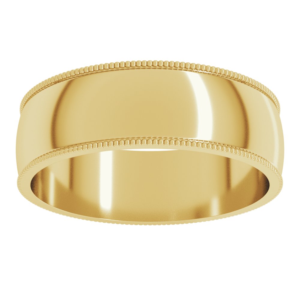 14K Yellow 6 mm Lightweight Milgrain Half Round Band