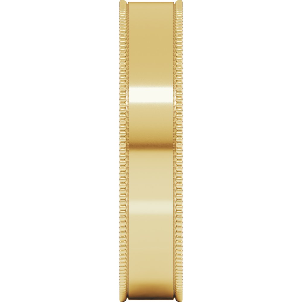 10K Yellow Gold 4 mm Milgrain Comfort-Fit Flat Band Size 6.5