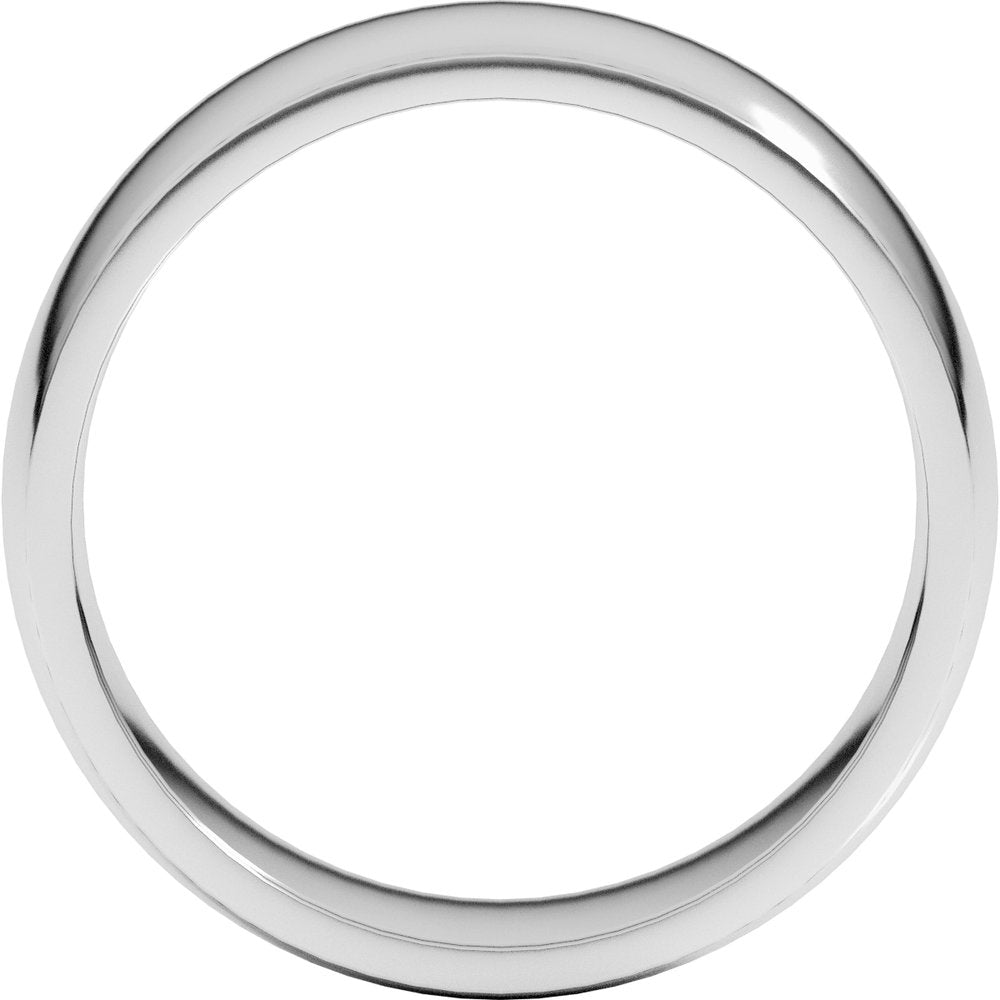 14K White Gold 7 mm Lightweight Comfort-Fit Half Round Band Size 8