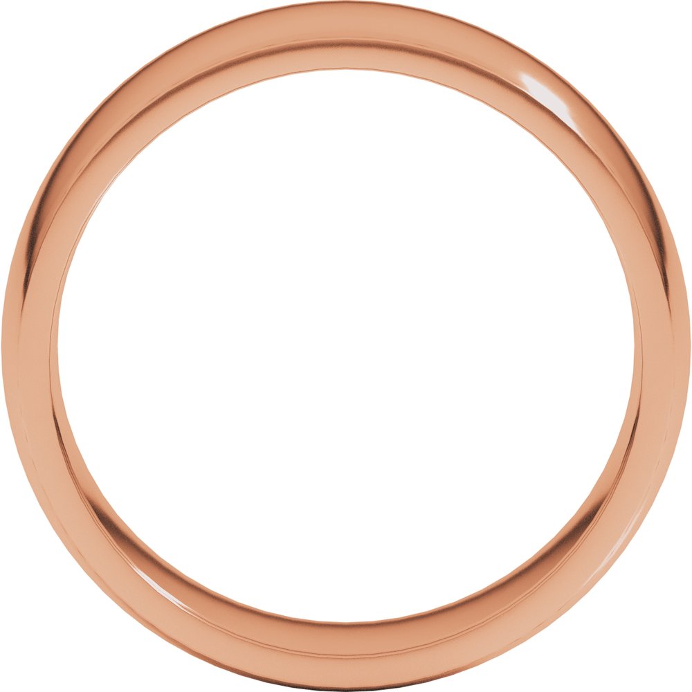 14K Rose Gold 7 mm Lightweight Comfort-Fit Half Round Band Size 11