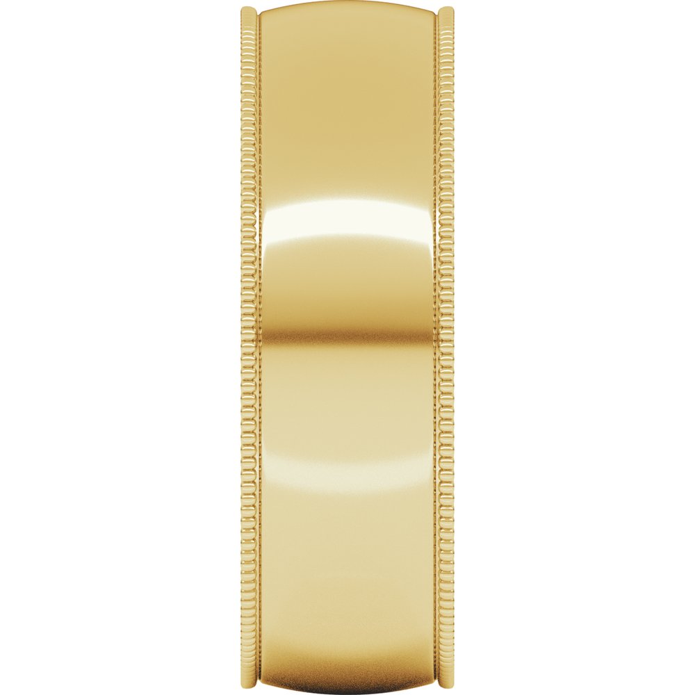 14K Yellow 6 mm Lightweight Milgrain Half Round Band