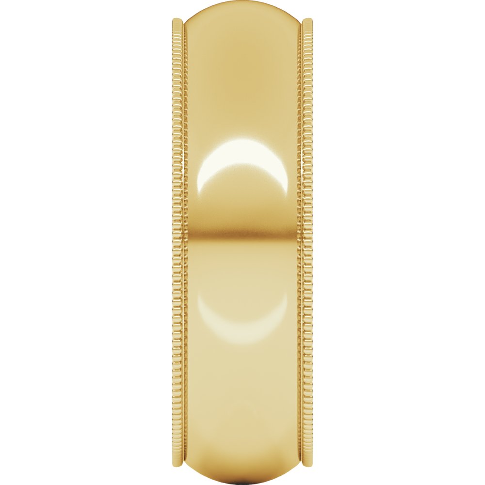 10K Yellow 6 mm Milgrain Half Round Band