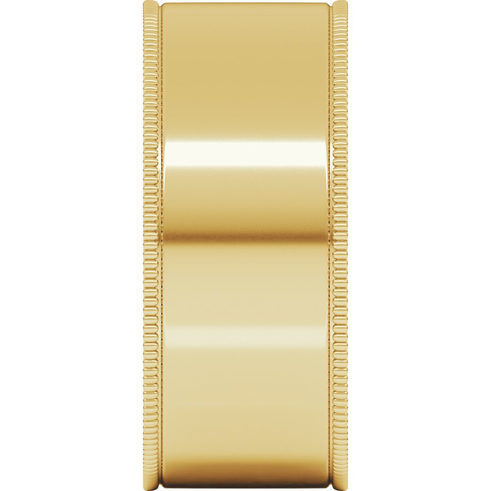 14K Yellow 8 mm Milgrain Flat Comfort Fit Band Size 11.5