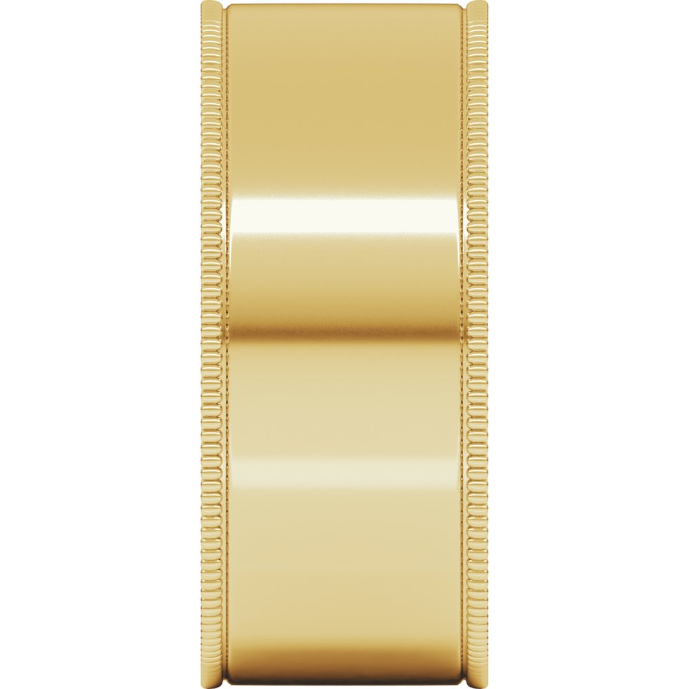 14K Yellow 8 mm Milgrain Comfort-Fit Flat Band Size 11