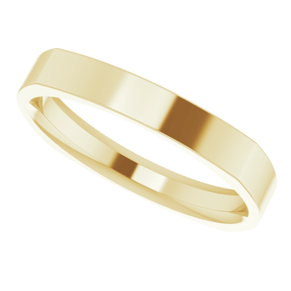 14K Yellow Gold 3 mm Comfort-Fit Square Band Size 6