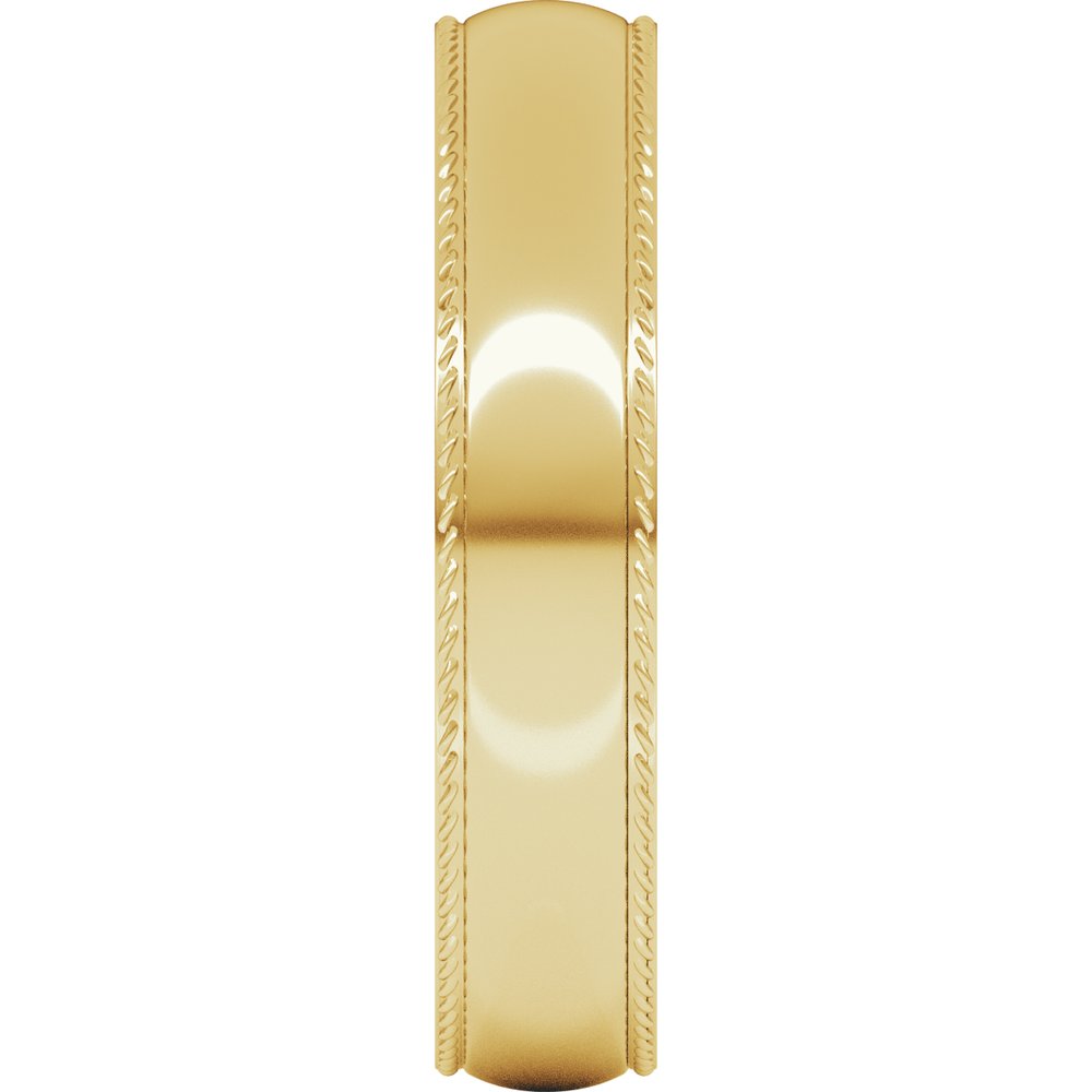 10K Yellow Gold 4 mm Rope Comfort-Fit Half Round Band Size 8.5