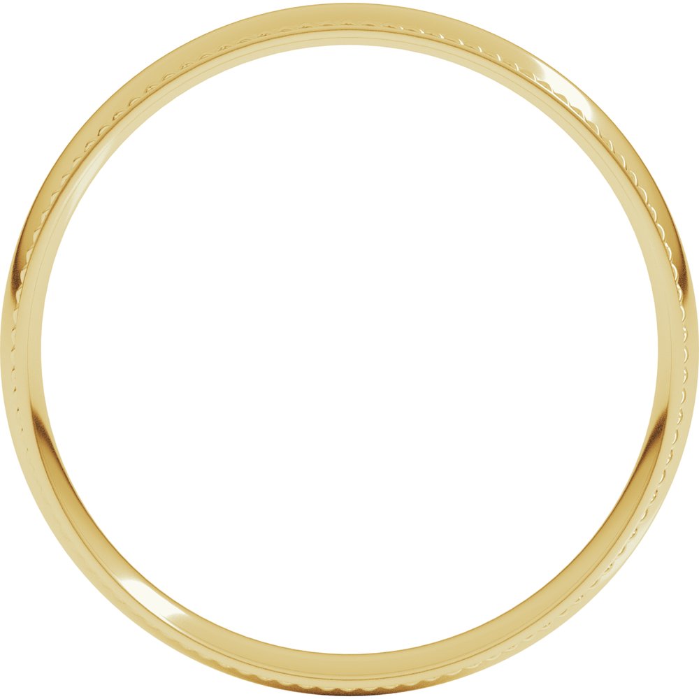 14K Yellow Gold 3 mm Rope Comfort-Fit Half Round Band Size 5