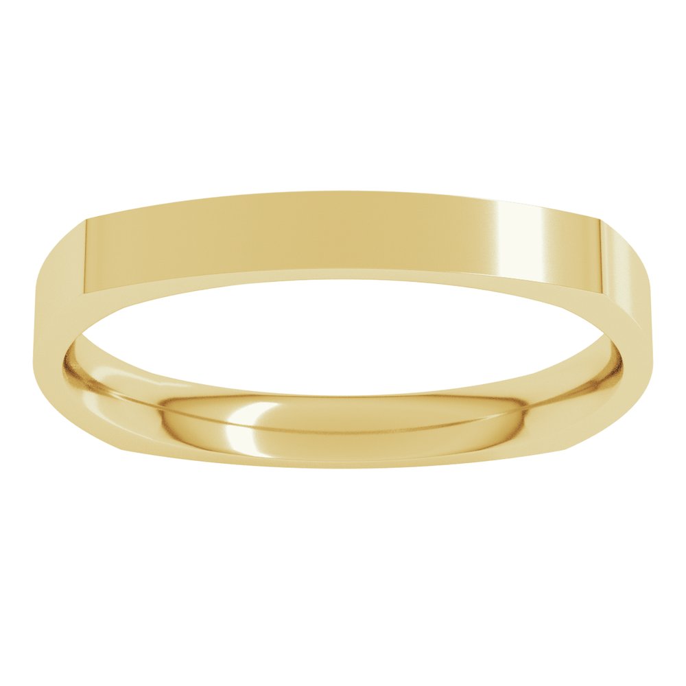 14K Yellow 2.5 mm Square Comfort Fit Band