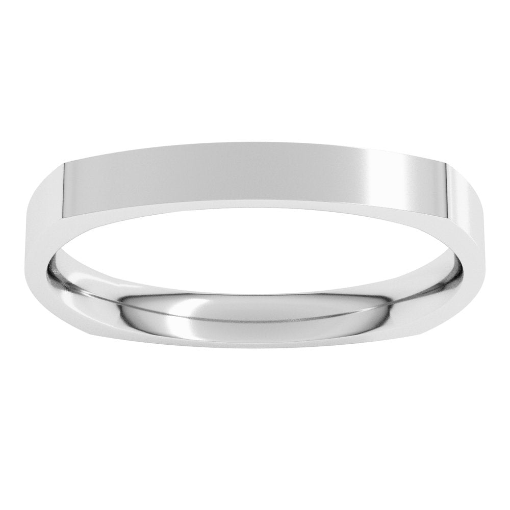 14K White Gold 2.5 mm Comfort-Fit Square Band Size 6