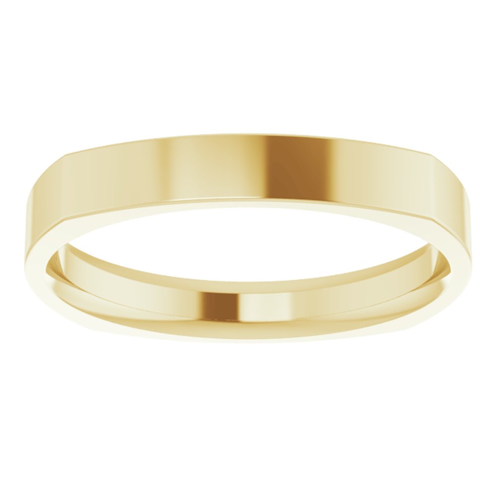14K Yellow Gold 3 mm Comfort-Fit Square Band Size 6