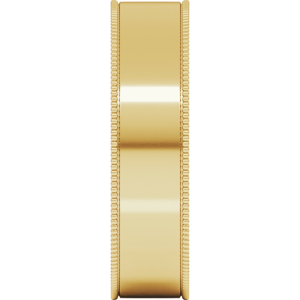 10K Yellow 5 mm Milgrain Comfort-Fit Flat Band