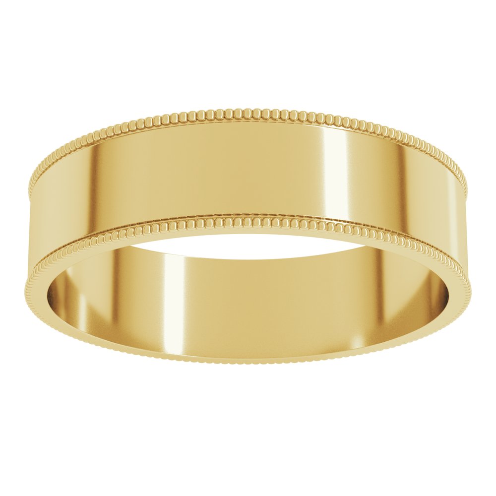 10K Yellow Gold 5 mm Milgrain Comfort-Fit Flat Band Size 9
