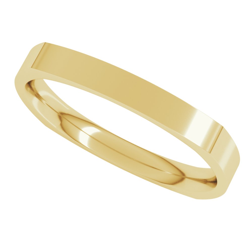 14K Yellow 2.5 mm Square Comfort Fit Band