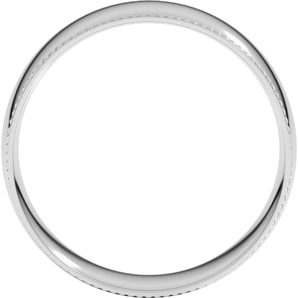 Platinum 7 mm Rope Comfort-Fit Half Round Band Size 11.5