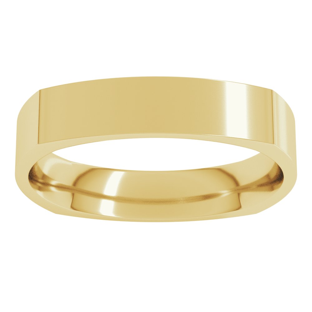 18K Yellow 4 mm Square Comfort Fit Band