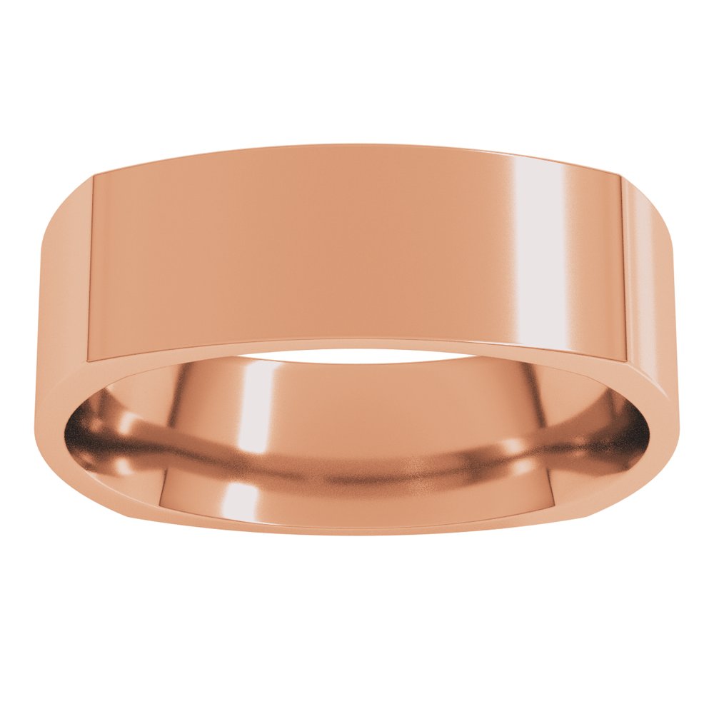 14K Rose 6 mm Comfort-Fit Square Band Size 9