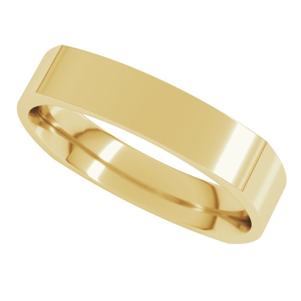 18K Yellow 4 mm Square Comfort Fit Band