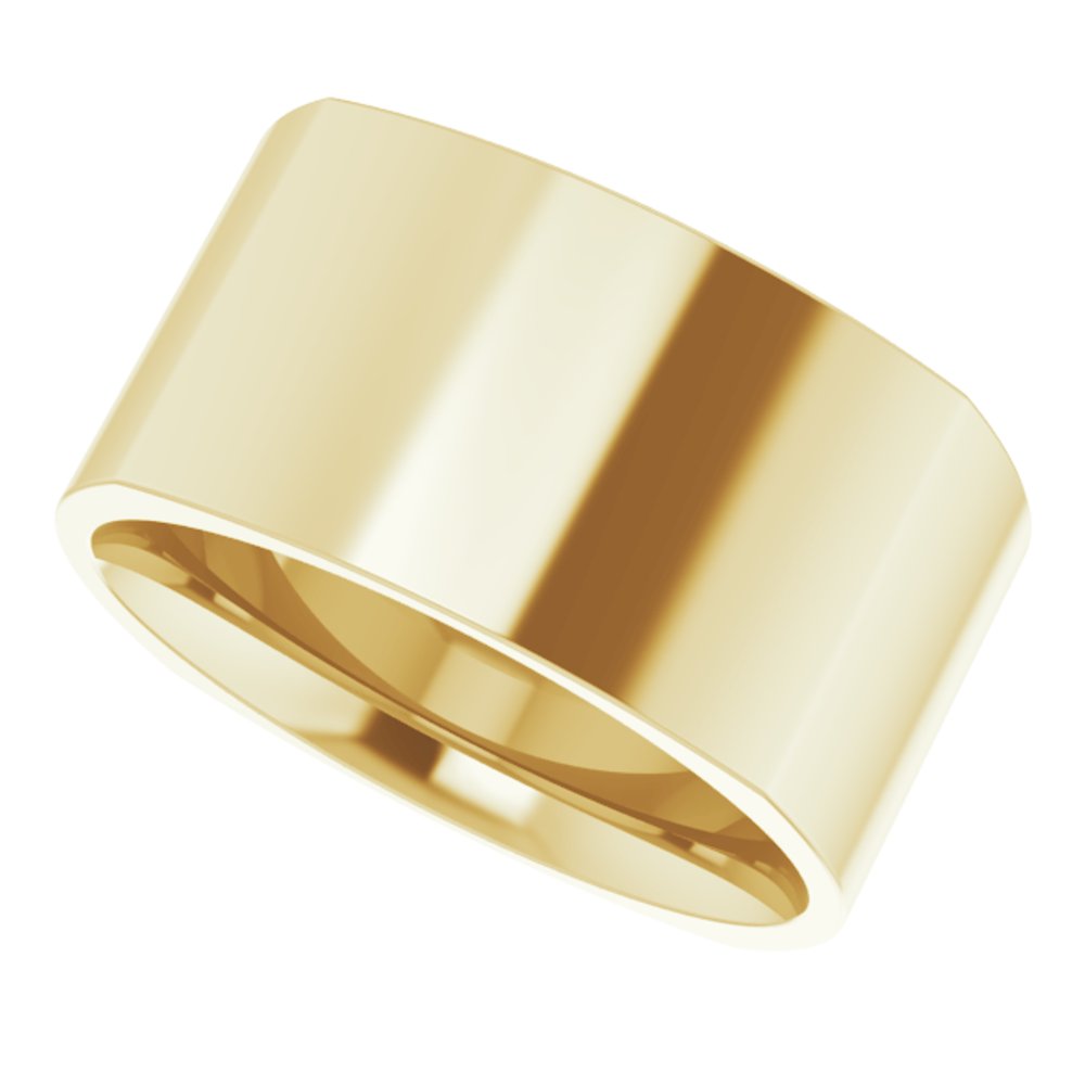 14K Yellow Gold 10 mm Comfort-Fit Square Band Size 8