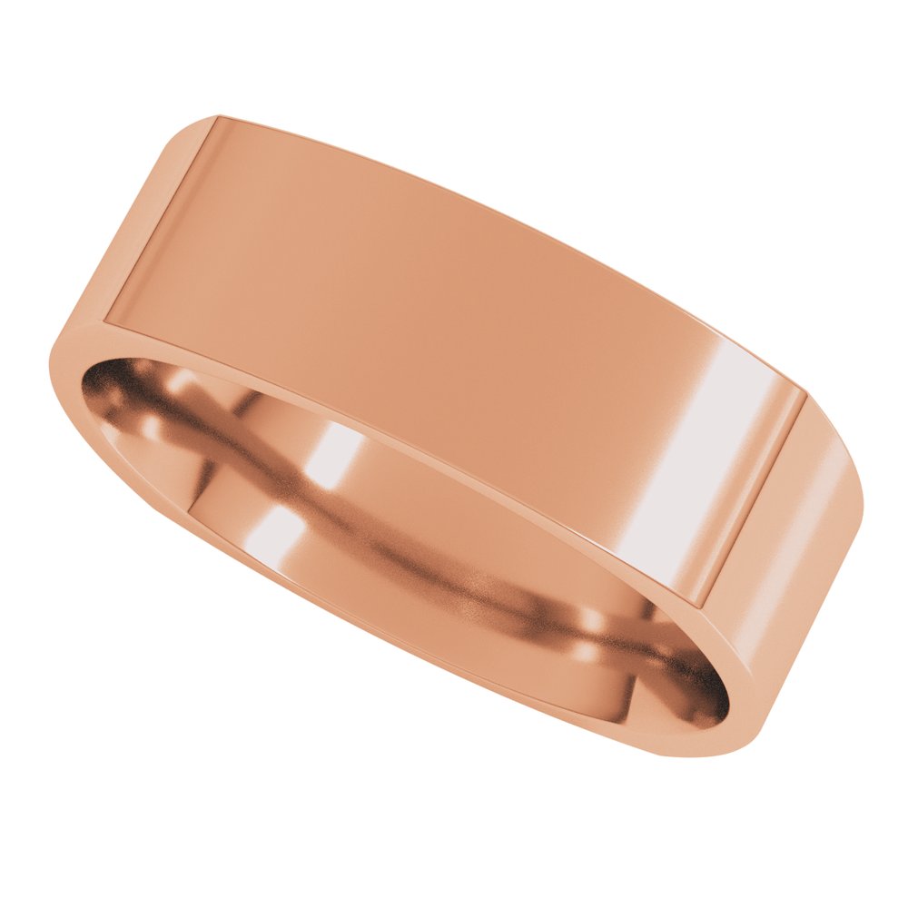 14K Rose 6 mm Comfort-Fit Square Band Size 9