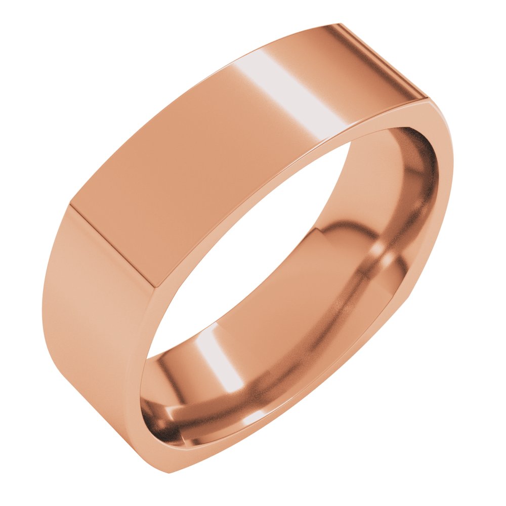 14K Rose 6 mm Comfort-Fit Square Band Size 9