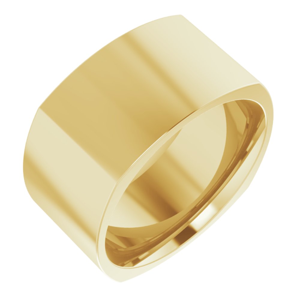 14K Yellow Gold 10 mm Comfort-Fit Square Band Size 8