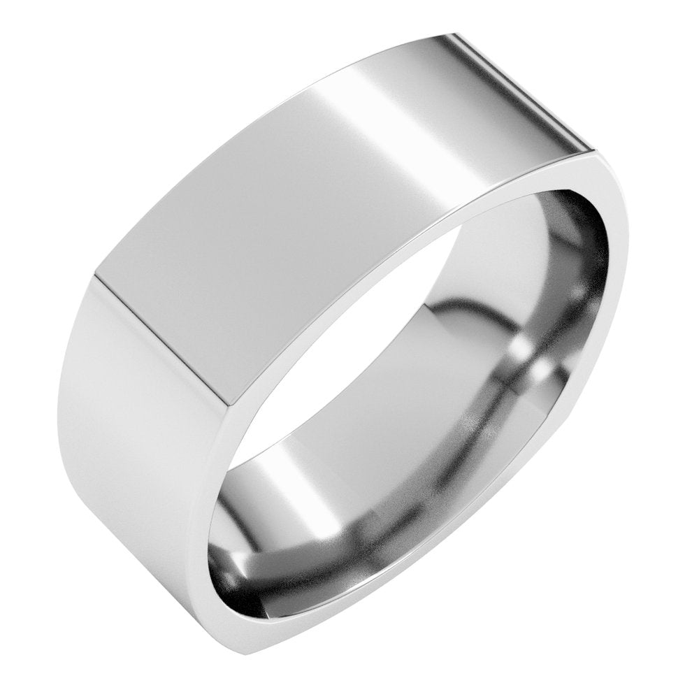 10K White 7 mm Comfort-Fit Square Band Size 9