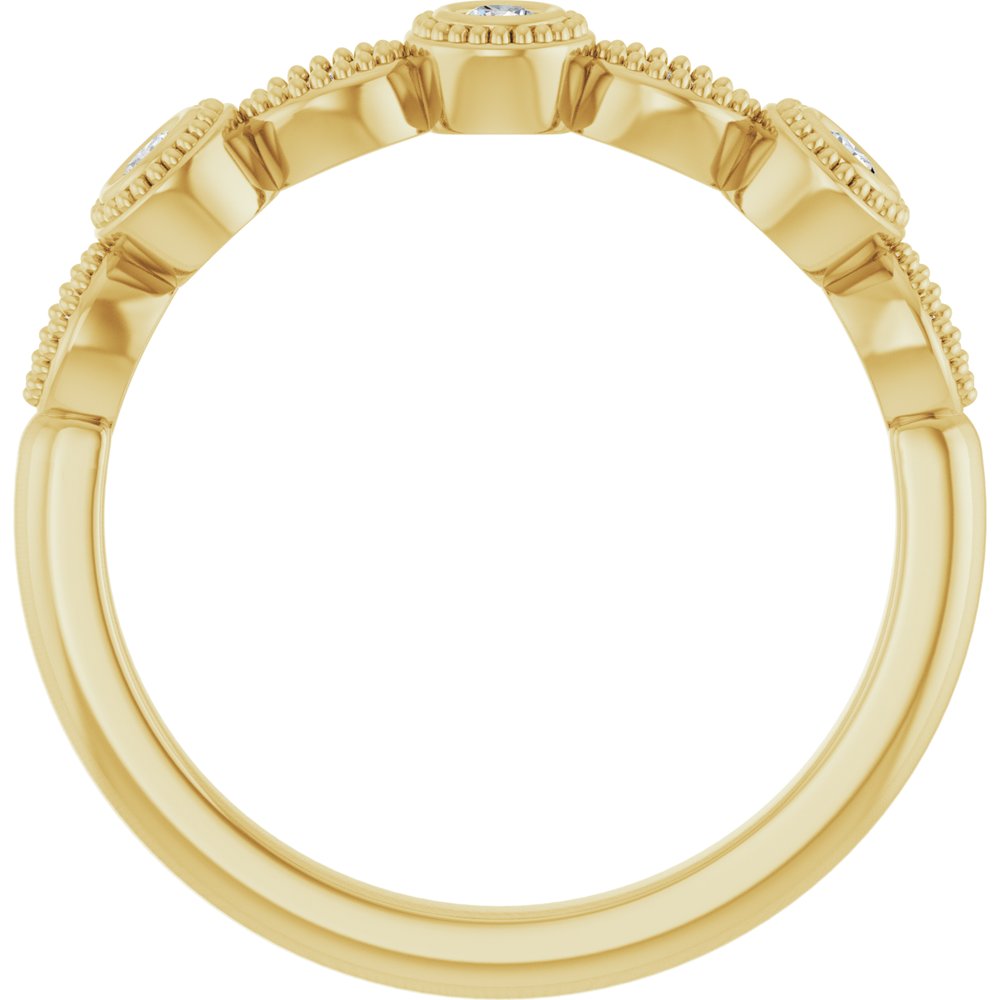 14K Yellow 2 mm Round 1/8 CTW Natural Diamond Anniversary Band