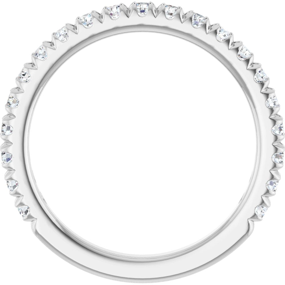 14K White Gold 1/2 CTW Natural Diamond French-Set Anniversary Band