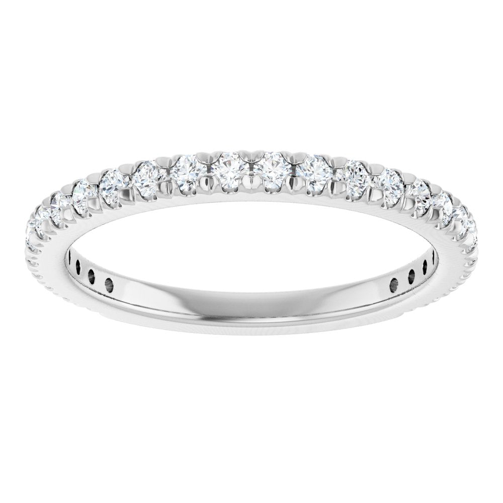 14K White Gold 3/8 CTW Natural Diamond French-Set Anniversary Band