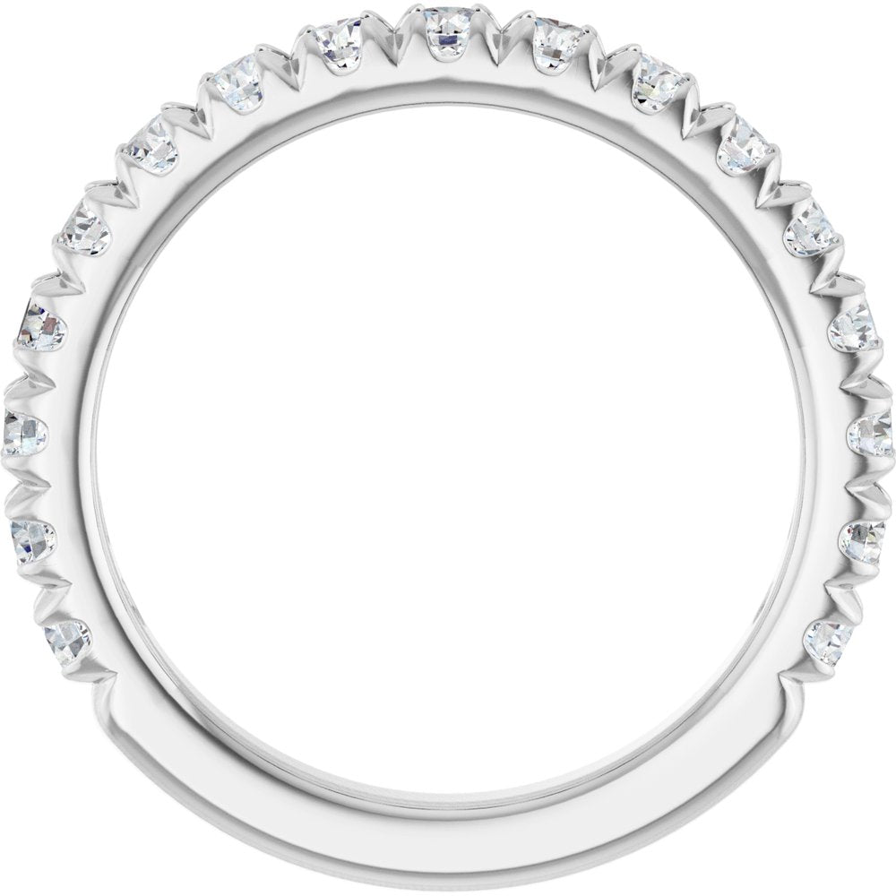 14K White Gold 1 CTW Natural Diamond French-Set Anniversary Band