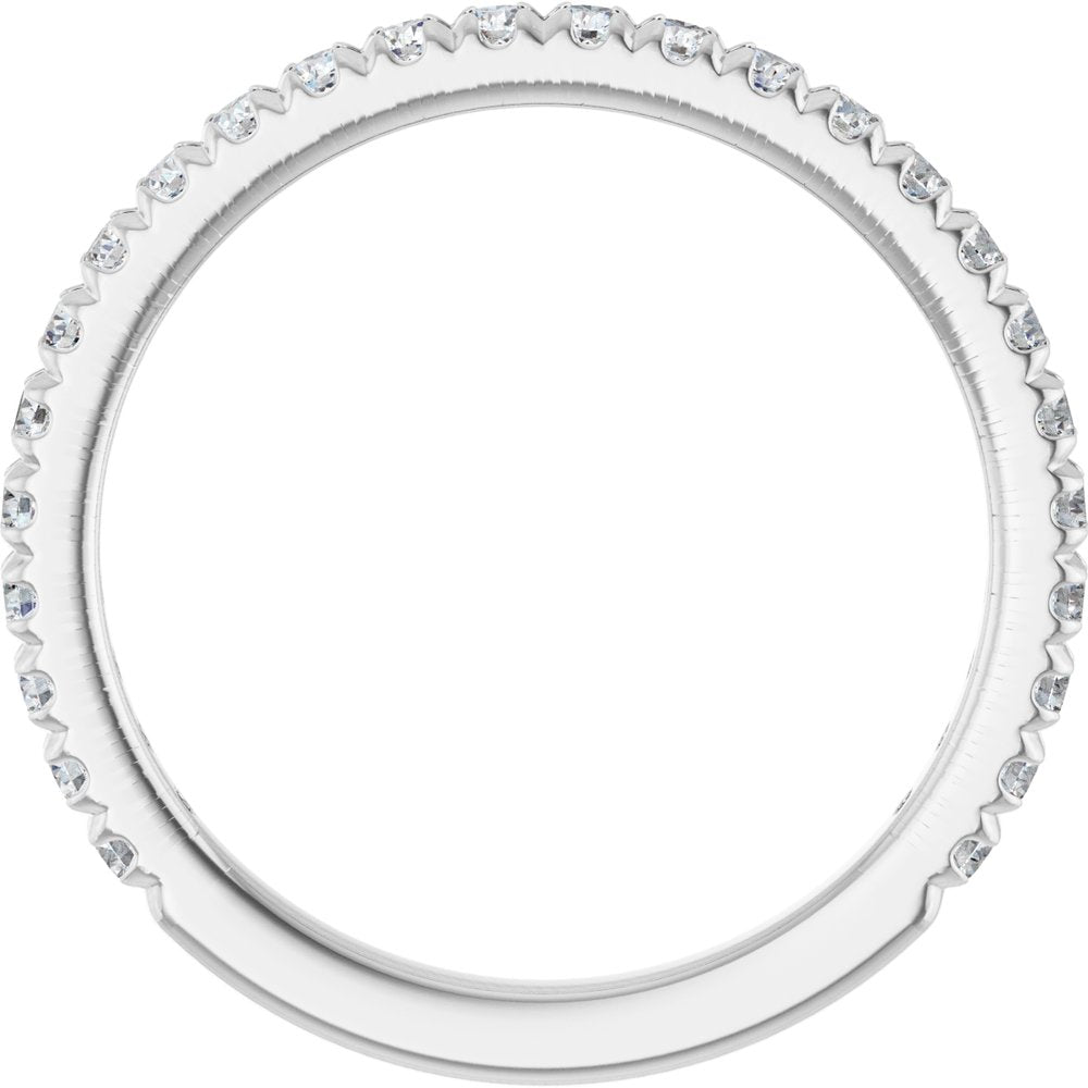 14K White Gold 3/8 CTW Natural Diamond French-Set Anniversary Band