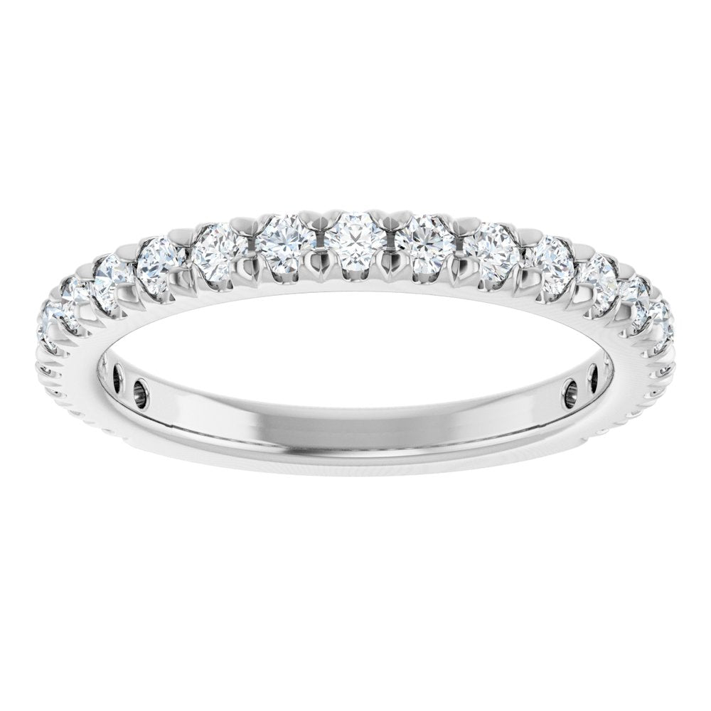 14K White Gold 1/2 CTW Natural Diamond French-Set Anniversary Band