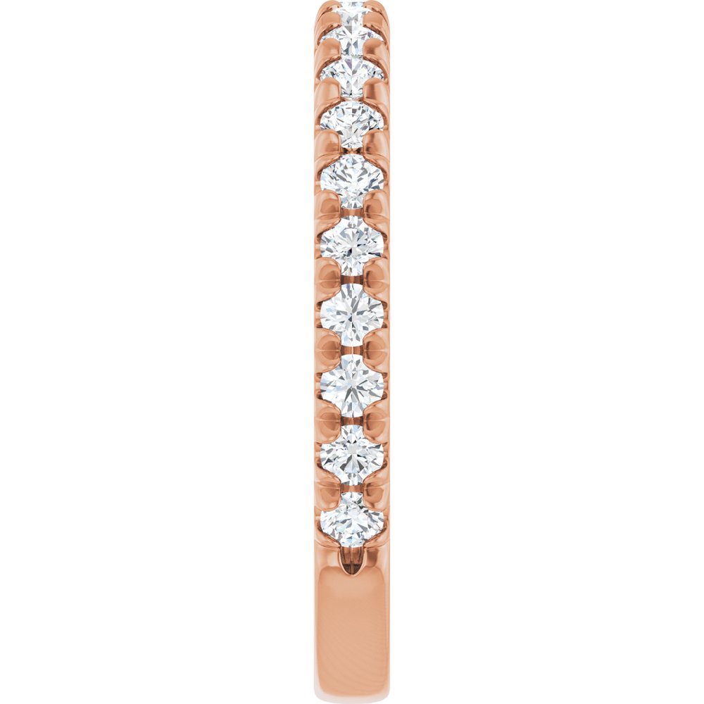 14K Rose 1/2 CTW Natural Diamond French-Set Anniversary Band
