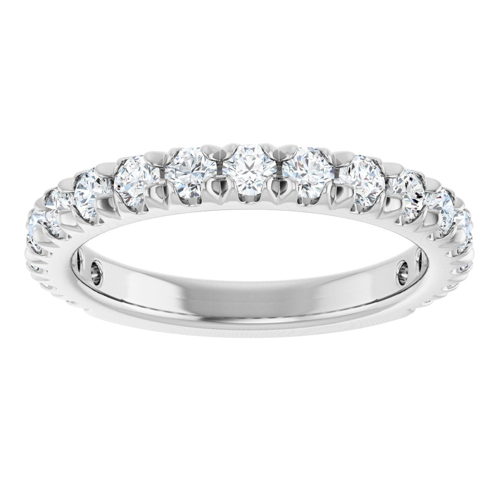 14K White Gold 1 CTW Natural Diamond French-Set Anniversary Band