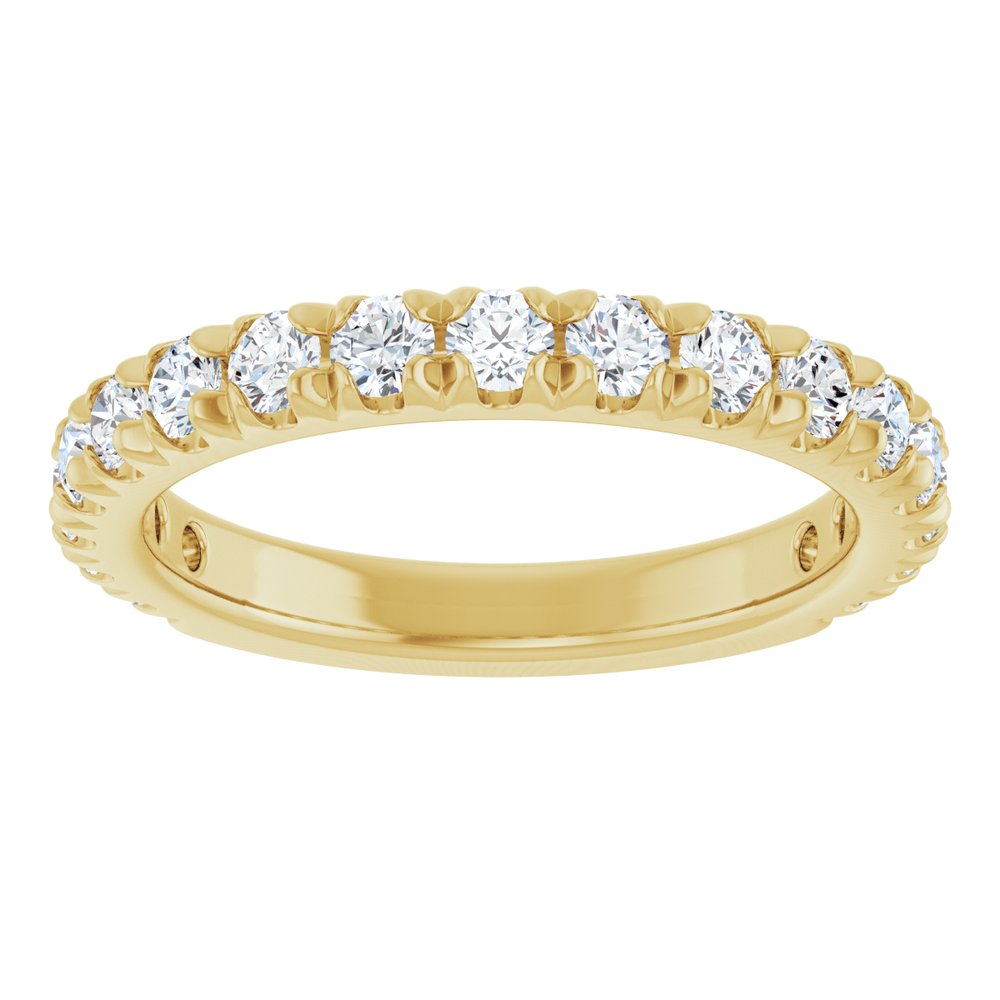 14K Yellow Gold 1 CTW Natural Diamond French-Set Anniversary Band