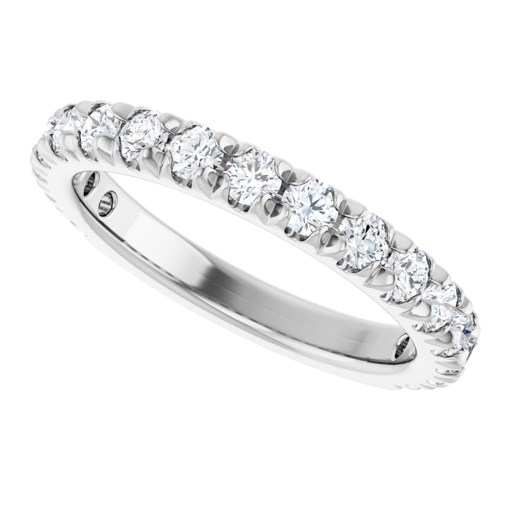 14K White Gold 1 CTW Natural Diamond French-Set Anniversary Band
