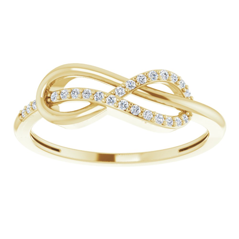 14K Yellow Gold 1/10 CTW Natural Diamond Infinity-Inspired Ring