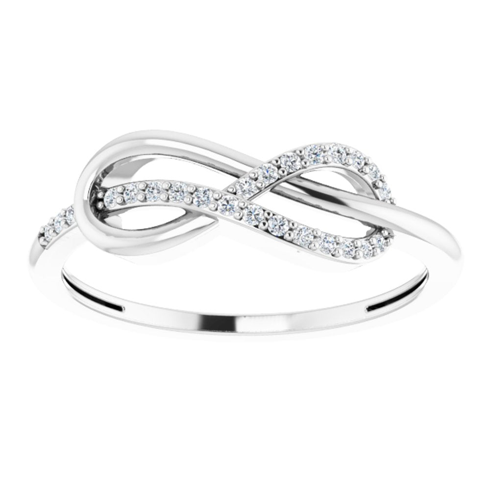 14K White Gold 1/10 CTW Natural Diamond Infinity-Inspired Ring