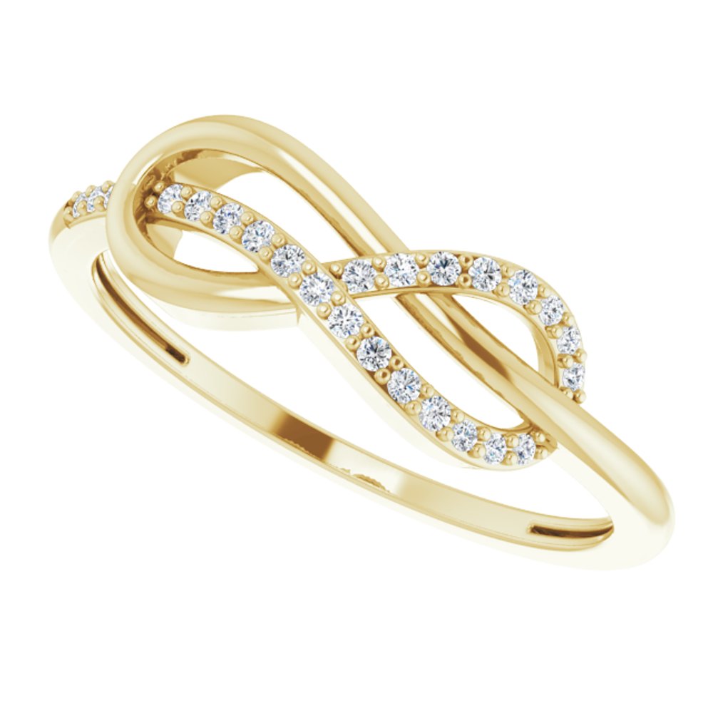 14K Yellow Gold 1/10 CTW Natural Diamond Infinity-Inspired Ring