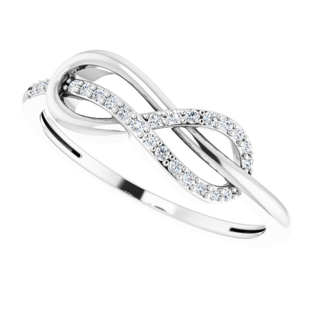 14K White Gold 1/10 CTW Natural Diamond Infinity-Inspired Ring
