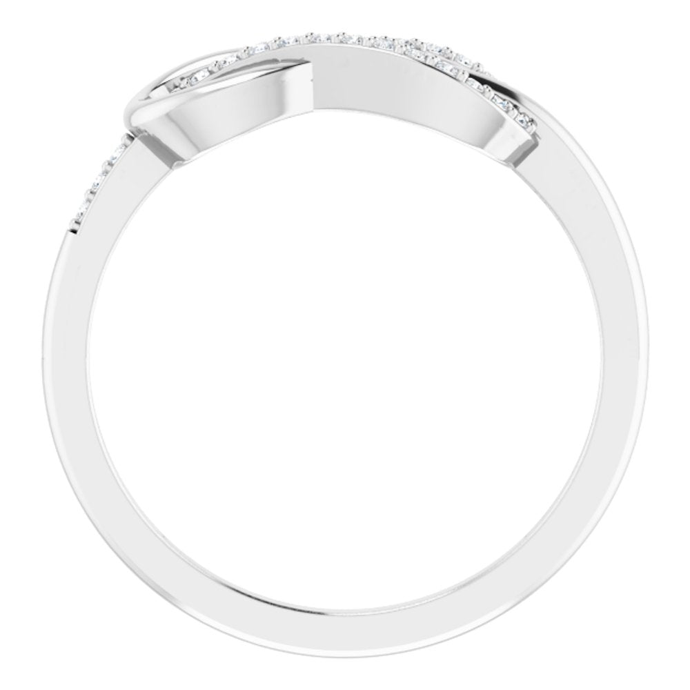 14K White Gold 1/10 CTW Natural Diamond Infinity-Inspired Ring