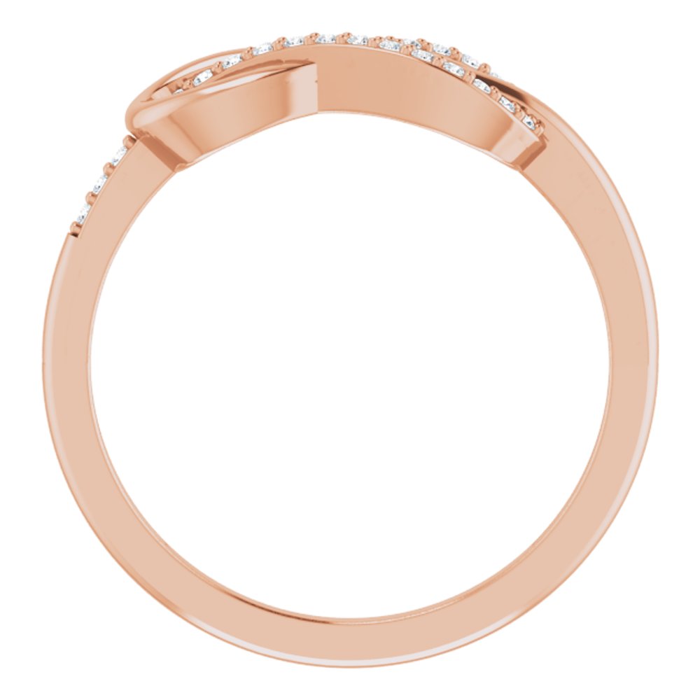 14K Rose Gold 1/10 CTW Natural Diamond Infinity-Inspired Ring