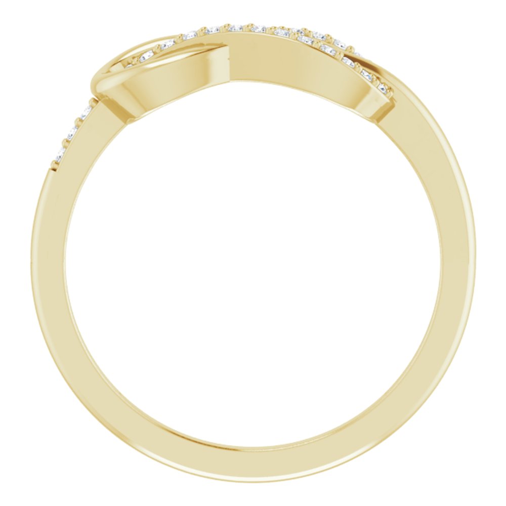 14K Yellow Gold 1/10 CTW Natural Diamond Infinity-Inspired Ring
