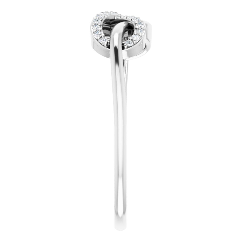 14K White Gold 1/10 CTW Natural Diamond Infinity-Inspired Ring