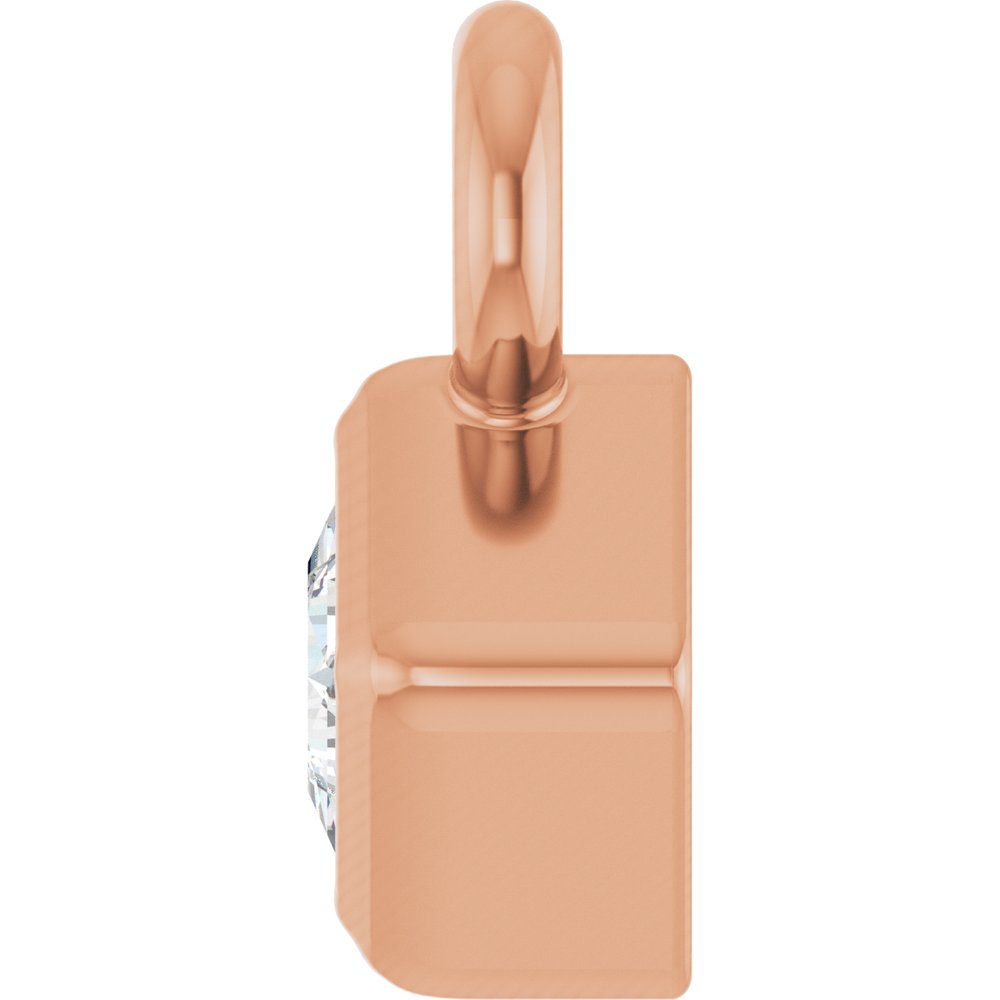 14K Rose .025 CT Natural Diamond Dangle