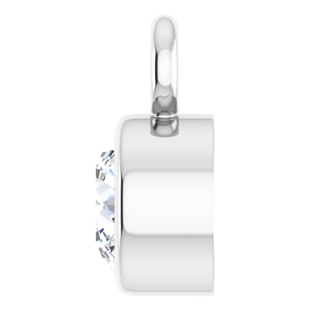 14K White 1/10 CT Natural Diamond Dangle