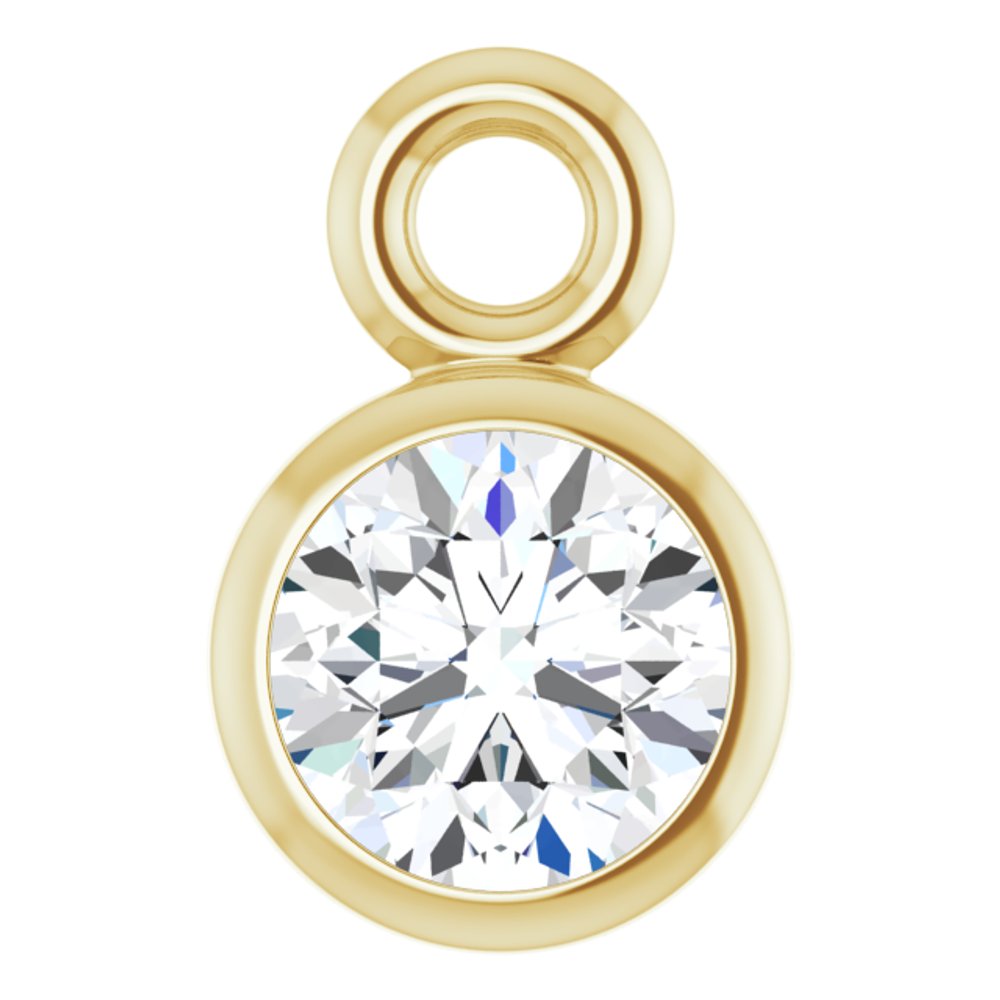 14K Yellow 1/10 CT Natural Diamond Dangle