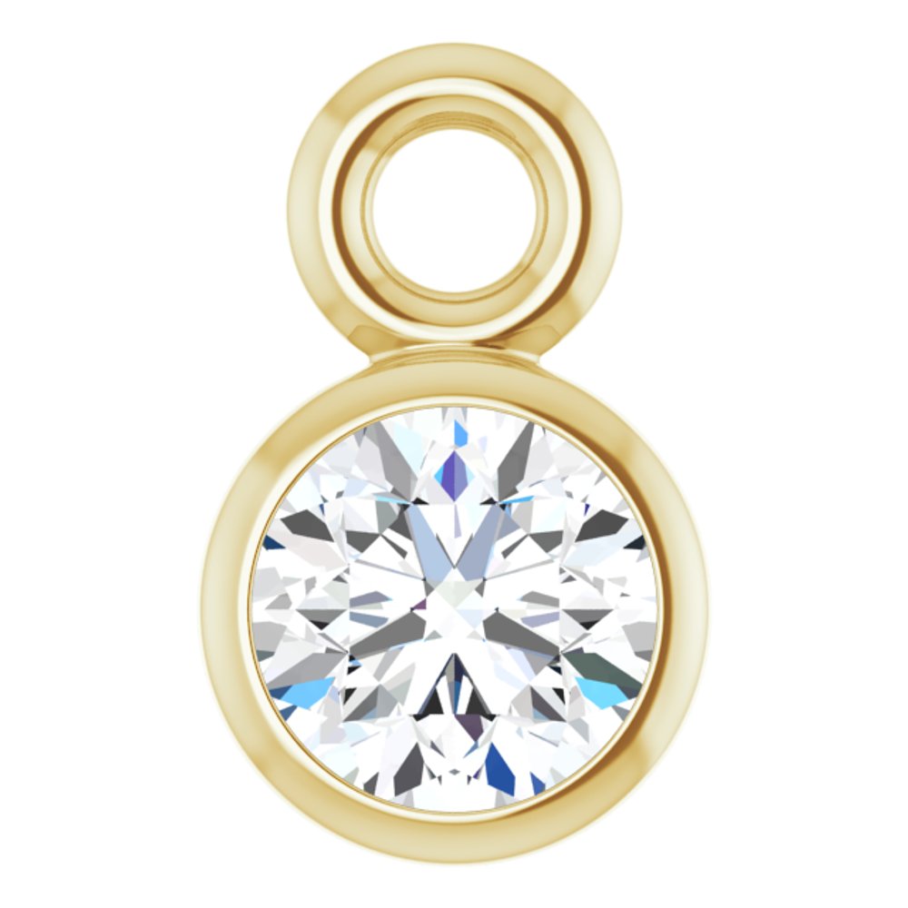 14K Yellow .07 CT Natural Diamond Dangle